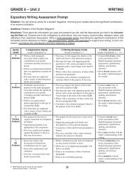 WRITING GRADE 6 â Unit 2 - Elementary Literacy