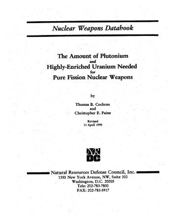 Nuclear Weapons Databook - NRDC Document Bank - Natural ...