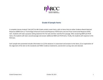 Grade 8 Sample Items - PARCC