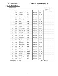 Số báo danh và DS phòng thi LỚP 11 - trường thpt chuyên lê quý đôn