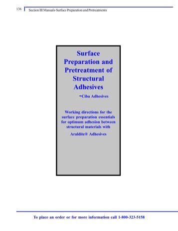 Surface Preparation and Pretreatment of Structural Adhesives -Ciba