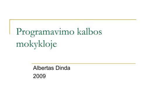 Programavimo kalbos mokykloje