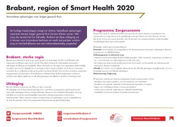 Brabant, region of Smart Health 2020 - Provincie Noord-Brabant