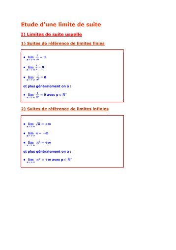 Terminale S - Etude d'une limite de suite - Parfenoff . org