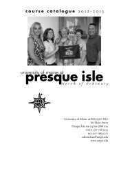 Course Catalogue 2012-2013 - University of Maine at Presque Isle