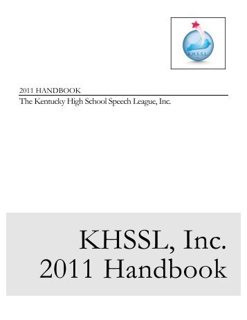 KHSSL Handbook - Kentucky High School Speech League