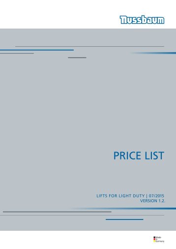 NUSSBAUM Lifts for light duty | 07.2015 | Version 1.2 GB