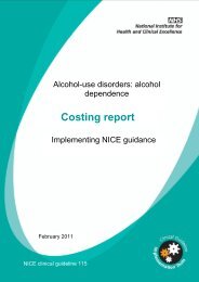 Costing report - National Institute for Health and Clinical Excellence