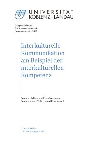 Interkulturelle Kommunikation am Beispiel der interkulturellen ...