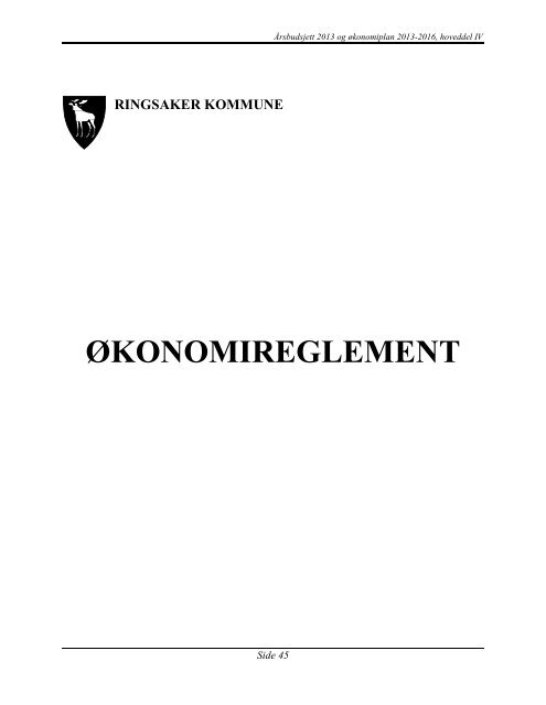 Hoveddel 4 Ãkonomireglement - Ringsaker kommune