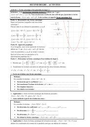 ActivitÃ©s et exercices-Second degrÃ©