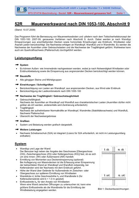 52R Mauerwerkswand nach DIN 1053-100, Abschnitt  9