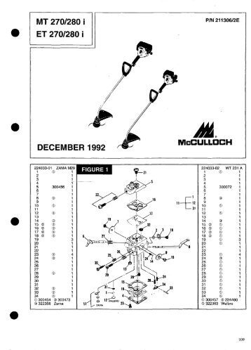 McCulloch Trimmer Parts List 211306/2E - Small Engine Parts