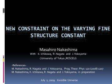 New constraint on the varying fine structure constant - Univers Invisible