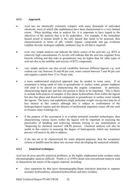 Land Contamination: Technical Guidance on Special Sites: Acid Tar ...