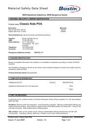 Material Safety Data Sheet Product name: Classic Kids PVA