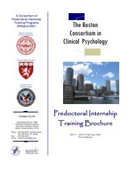 The Boston Consortium in Clinical Psychology - VA Boston ...