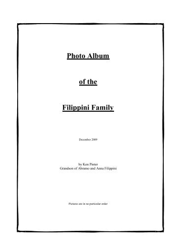 Photo Album of the Filippini Family - New Page 1