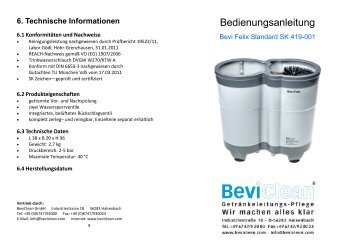 Bedienungsanleitung Bevi Felix Standard SK 419-001 - BeviClean