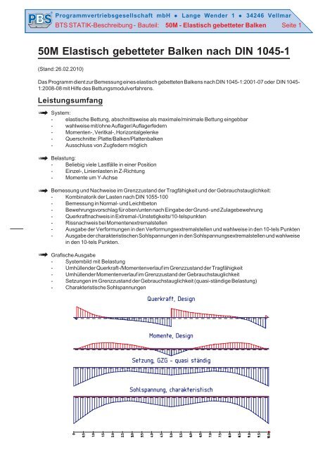 50M Elastisch gebetteter Balken nach DIN 1045-1