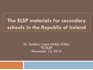 Assessing the impact of ELSP materials July 2010 - NALDIC