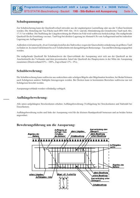 19B Stahlbetonbalken mit Aussparung