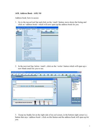 AOL Address Book - AOL 9.0 Address book: how to ... - Jmax Bits