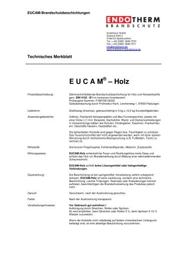 E U C A M â Holz - Endotherm Brandschutz