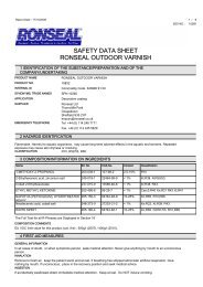 SAFETY DATA SHEET RONSEAL OUTDOOR VARNISH - Toolbank