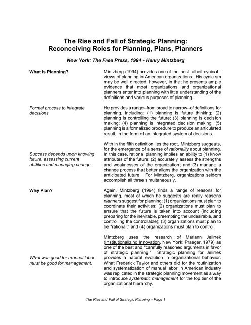 Rise and Fall of Strategic Planning â PDF - COCo