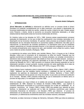 La DolarizaciÃ³n En Bolivia - Unidad de AnÃ¡lisis de PolÃ­ticas ...