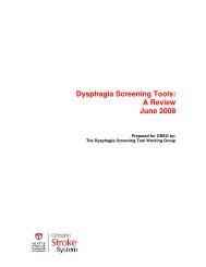 Dysphagia Screening Tools: A Review June 2008 - West GTA ...