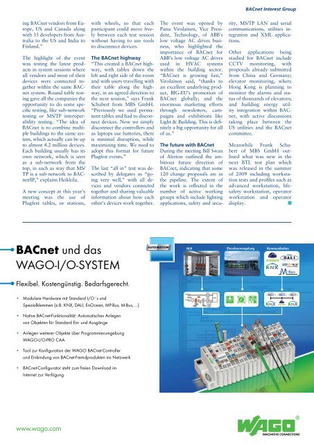 PDF: BACnet Europe Journal 11 - 10/09