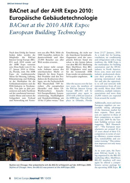 PDF: BACnet Europe Journal 11 - 10/09