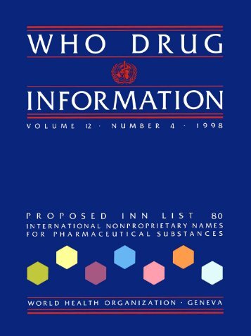WHO Drug Information Vol. 12, No. 4, 1998 - World Health ...