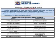 Convocação nominal para prova (ordem alfabética) - Santana de ...