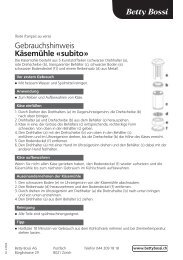 Gebrauchshinweis - Betty Bossi