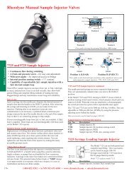 Rheodyne Manual Sample Injector Valves - Chrom Tech, Inc.