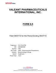valeant pharmaceuticals international, inc. form 8-k