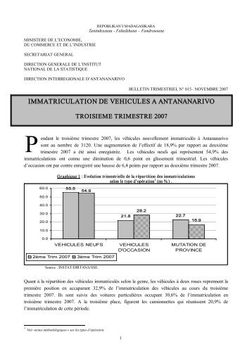 immatriculation de vehicules a antananarivo - Institut national de la ...