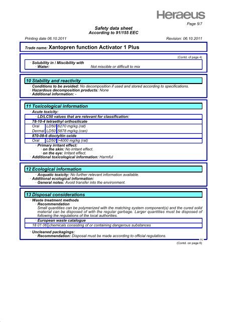 · Trade name: Xantopren function Activator 1 Plus - eclips LINGUAL