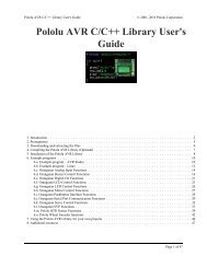 Pololu - Pololu AVR C/C++ Library User's Guide - Robot MarketPlace