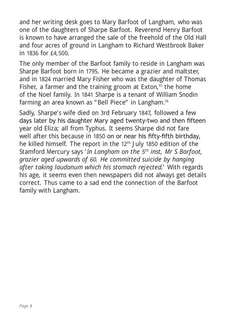 The Barfoot Family - Langham Village History Group