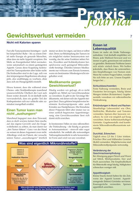 Ausgabe 5 / 2006 - Onkologische Schwerpunktpraxis Darmstadt