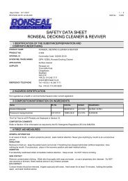 safety data sheet ronseal decking cleaner & reviver - Toolbank