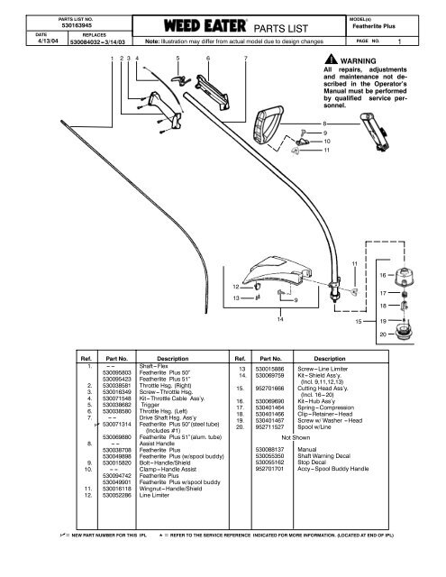 Weed Eater Featherlite Plus - Barrett Small Engine