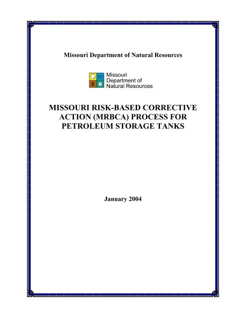 missouri risk-based corrective action (mrbca) process for petroleum ...