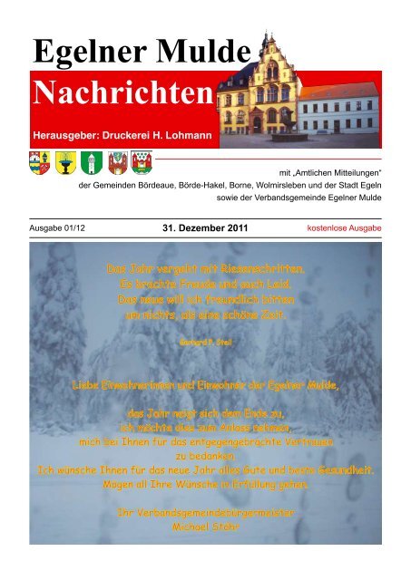 Egelner Mulde Nachrichten Druckerei Lohmann