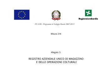 registro aziendale unico di magazzino e delle operazioni colturali