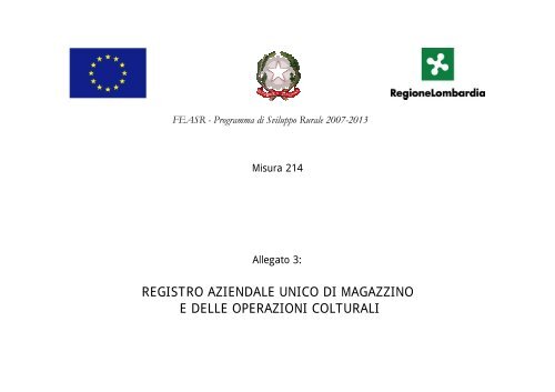 registro aziendale unico di magazzino e delle operazioni colturali